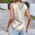 thumbnail image 3 of Women's Silky Satin Sleeveless Tank Tops V Neck Casual Elegant Blouses Loose Fit Summer Shirts Champagne S, 3 of 3