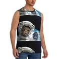 thumbnail image 2 of Daiia Cat Astronaut Printed Men's Tank Tops,Casual Soft Sleeveless Gym Muscle Shirts Bodybuilding Tee-X-Large, 2 of 8