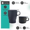 thumbnail image 4 of Taza de viaje plegable con tapa y pajita, taza plegable de silicona, taza plegable reutilizable para bebidas frías y calientes, taza portátil para acampar, apta para lavavajillas y microondas, 350 ml, 4 of 6
