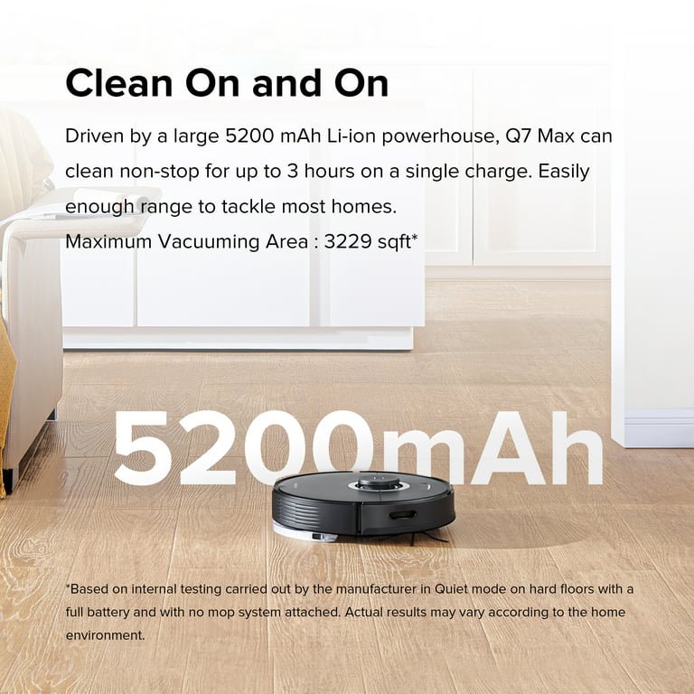 Roborock® Q7 Max Robot Vacuum and Mop with 4200 Pa Power Suction,  PreciSense® LiDAR Navigation(Black) 