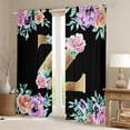 thumbnail image 2 of Erosebridal Kawaii Initial Letter Curtains and Drapes (38x45), Monogrammed Z 30%-50% Blackout Curtains for Bedroom, Vintage Flower Curtains for Living Room, Window Drapes Bedroom Decor, 2 of 6