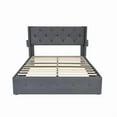 thumbnail image 4 of Full Size Bed Frame with Gas Lift Storage Bed with Modern Wingback Headboard, USB Ports, 4 of 13