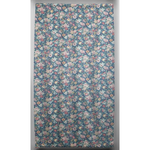 Rose Garden French Door Curtain Panel with Tie Back by Penny's Needful Things (Unlined) (Blue)