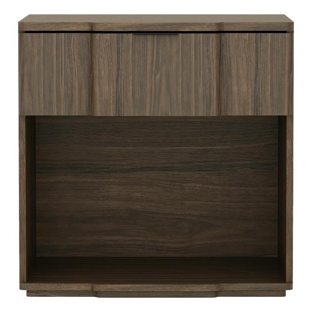 SAFAVIEH Tealla Contemporary Tambour Door Nightstand,Walnut/Gold
