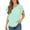 Light Green, variant on Kixjoy Womens Puff Sleeve Tops Trendy Fashion V Neck Shirt Plain Lightweight Tunic T Shirts Casual Fall Blouses for Women, Dark Blue S