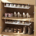 thumbnail image 4 of Telescopic Shoe Rack Layered Partition Frame of Shoe Cabinet Home Finishing Storage Rack Portable Space-Saving White,1 * Shoe rack,White, 4 of 8