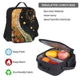 thumbnail image 5 of Disketp Abstract Gold Floral Galaxy Large Capacity Backpack Lunch Bag Pencil Case Combination 3 Piece Set for Student, 5 of 7