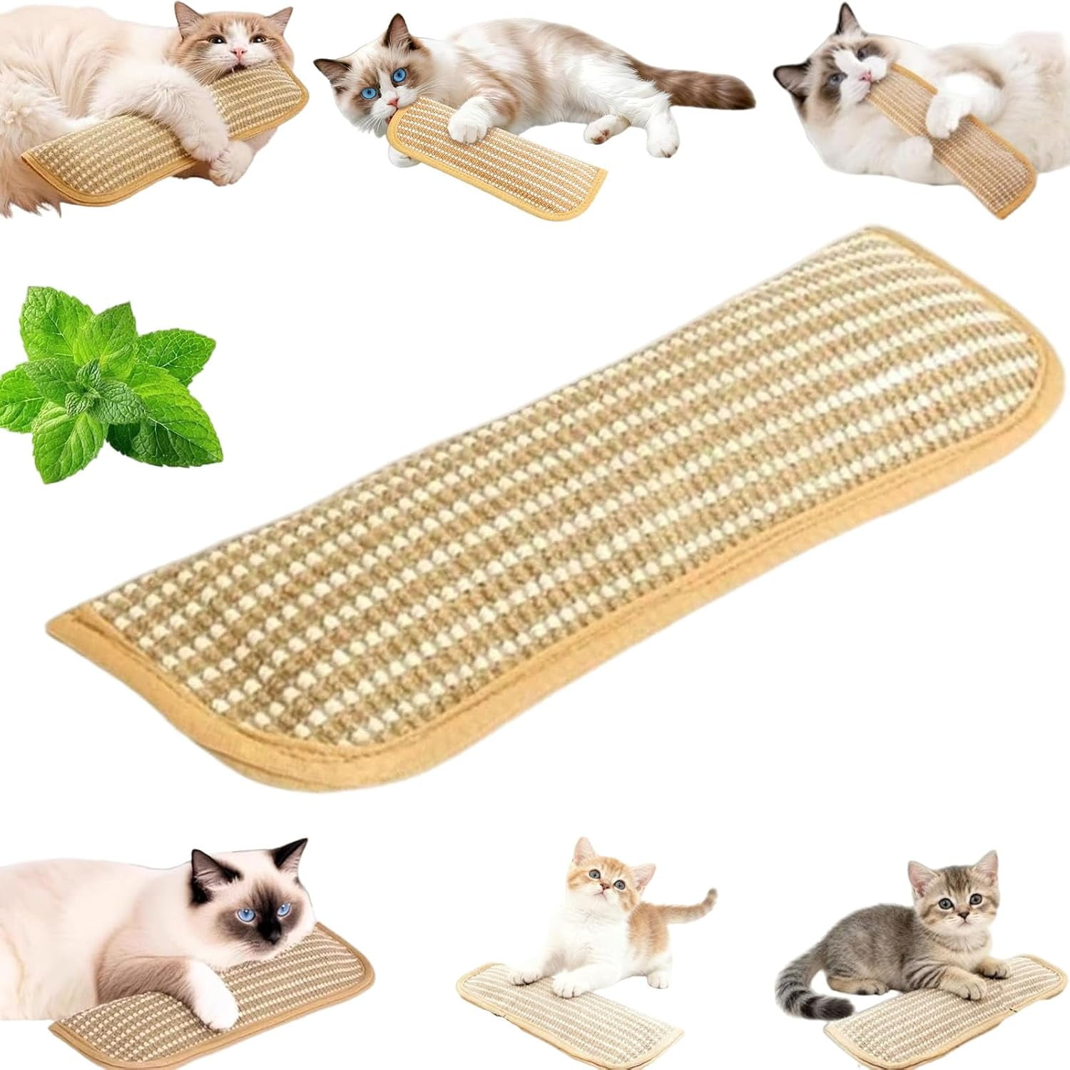 Catnip Kicker Pillow, Catnip Pillows for Cats, Sisal Catnips Pillow Toy Kickers, Catnips Pillows, for Indoor Scratching, Chewing & Teething, Anxiety Relief (3pcs, Large(14 * 5))