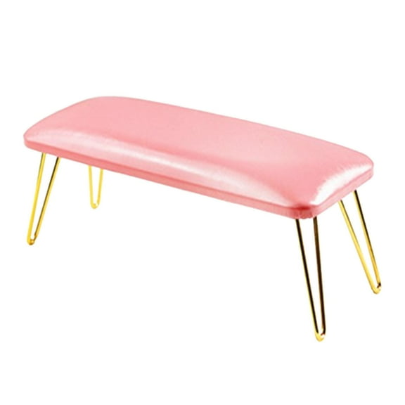 Gazechimp Manicure Hand Rest Non Slip Nail Hand Rest Stand Arm Rest for Nail Techs Use Pink and gold