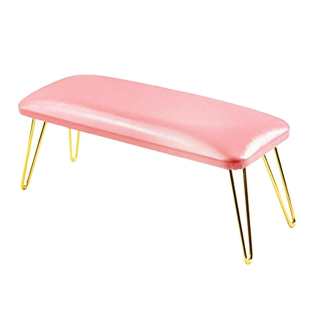 Reposabrazos para manicura, reposabrazos para uñas, cojín de mano profesional, reposamanos para uñas de PU, imprescindible para uso de técnicos de uña rosa y oro