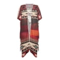 thumbnail image 4 of DISNIMO Aztec Horse Print Womens Kimono Cardigan Swimsuit Coverups Summer Casual Fashion Beach Cover Up Open Front Long Swimwear Cover up, 4 of 6