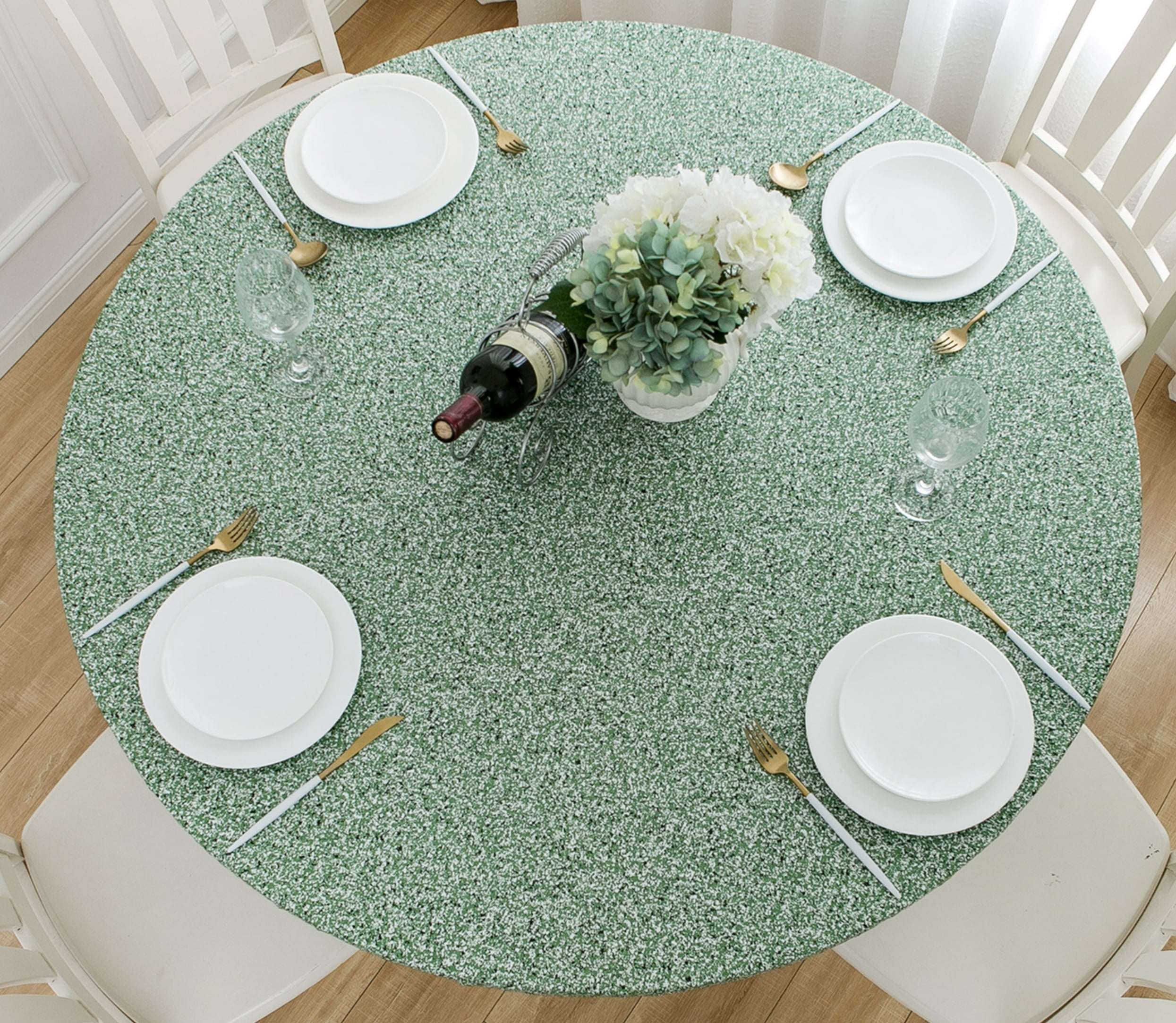 Rally Home Goods Indoor Outdoor Patio Round Fitted Vinyl Tablecloth