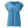 thumbnail image 3 of Endives Short Sleeves T-shirt V Neck Plain Color Soft Loose Fitting Summer T Shirts Women, 3 of 5