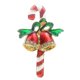 thumbnail image 2 of Lindo Bastón Bell Papá Noel Navidad Broche Solapa Boutonniere Pin, 2 of 6