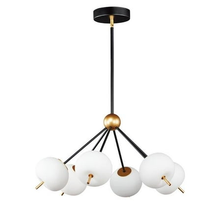 

ET2 Lighting E25116-92BKGLD Quest LED 6-Light Pendant - Black & Gold