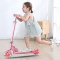 thumbnail image 4 of Scooter infantil TENBOOM plegable con ruedas luminosas rosa, 4 of 7