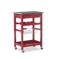 thumbnail image 3 of Linon Corbari 4-Tier Mobile Serving Cart with Stainless Steel Top, 22.75" Length, Red, 3 of 14