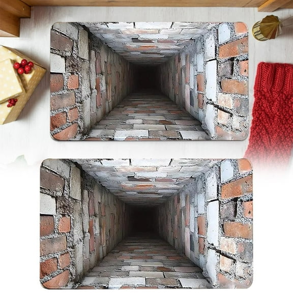 ERTZAE 3D Hole Rug,3D Brick Hole Rug Gameroom Floor Decor,23.6X35.4In Bottomless Hole 3D Illusion Rug,Modern Geometric Design Carpet For Office Playroom,Optical Illusion Rug Hole,3D Optical Illusion