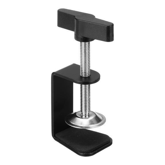 Uxcell Aluminum Alloy Desk Clamp, 1Pcs Universal C Clamps Heavy Duty g Clamp Base 0-45mm Clip Range Stand Plastic Handle Mounting Accessory Cabinet Clamps for Tables Woodworking Welding