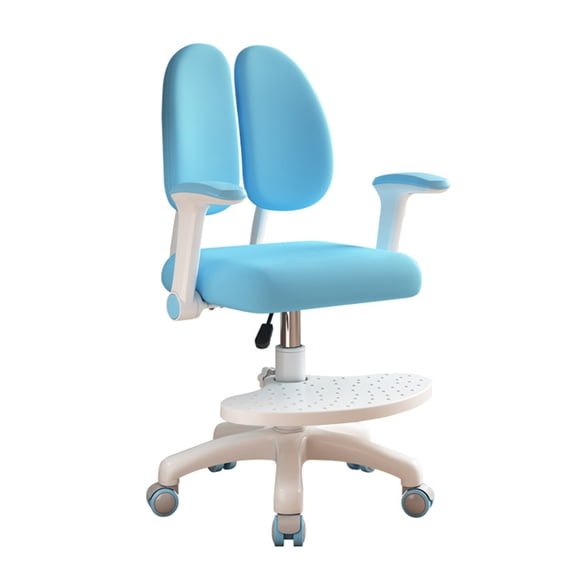 Upgraded Kids Adjustable Study Chair with 360° Wheels, Height & Depth Adjustable for Children's Desk, Home Office, School & Library Use (Blue/Pink)