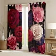 thumbnail image 2 of Castle Fairy Chic Floral Rose Blackout Curtains Set of 2 (52x84 Each) for Female Men Women,Vintage Aesthetic Window Curtains,Spring Garden Curtains and Drapes,Microfiber Bedroom Decor, 2 of 6