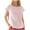 Pink, variant on Dealovy Cotton Linen Shirts for Women Round Neck Short Sleeve Lightweight Solid Vacation Tee Tops