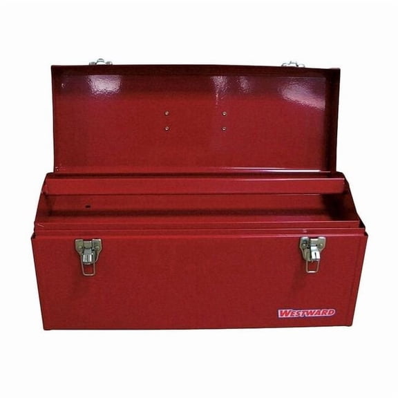 Westward WESTWARD Tool Box, Steel, Red, 20 in W x 8 in D x 9 in H 36Y008