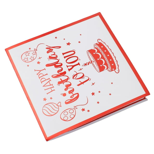 3D Birthday Card Cake and Fireworks Patterns with Music and Light Function for DIY Present
