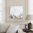 thumbnail image 2 of Wall Art Prints, Blue Pumpkins Fall Framed Canvas Prints for Bedroom Living Room Bathroom Office, Coastal Thanksgiving Summer Botanical Gallery Wrap Wall Art Poster for Gifts Home Decor 20"x20", 2 of 9