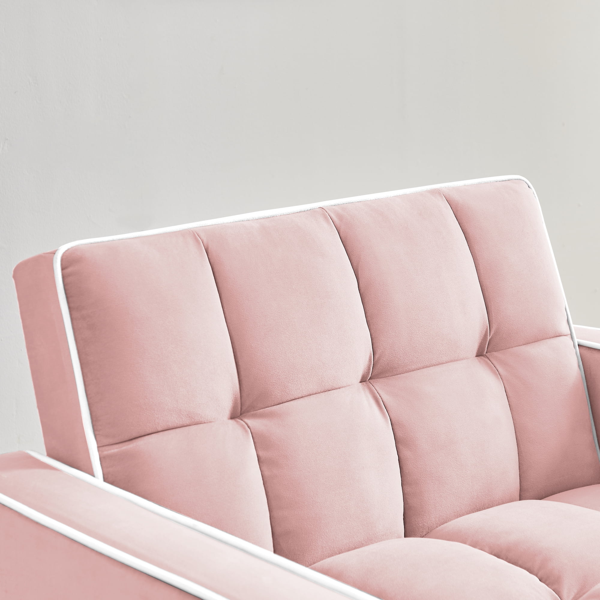 3-in-1 Convertible Chair Bed, Indoor Lounge Chair with Pillow, Single Sofa Pull Out Couch for Living Room,Pink
