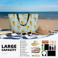 thumbnail image 3 of Yiaed Blue White Striped Sunflower Print Large Capacity Beach Travel Bag - Waterproof Zipper Vacation Tote for Sandproof Storage, and Camping, 3 of 5