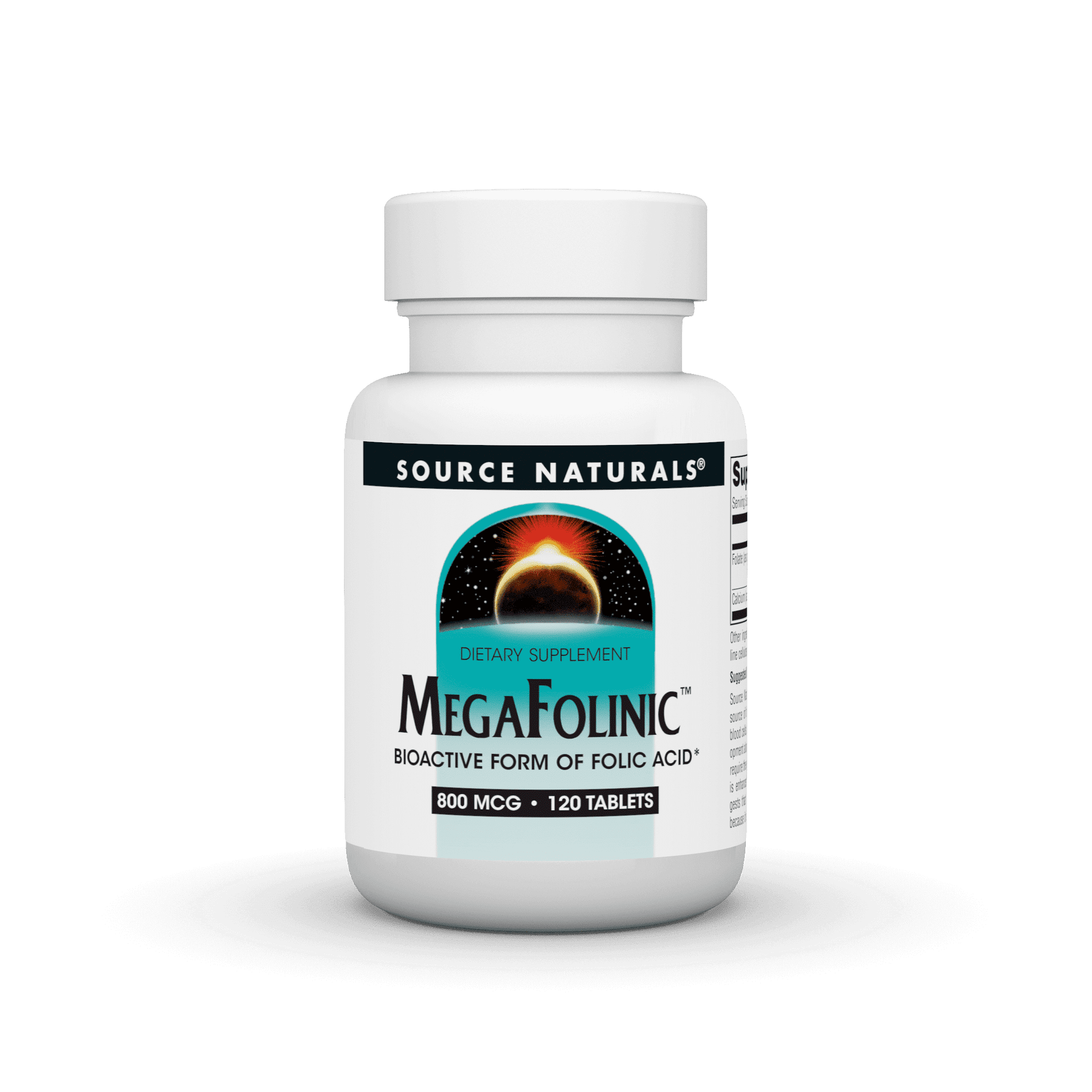 Source Naturals MegaFolinic Bioactive Form of Folic Acid 800 mcg 120 Tablets