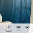 thumbnail image 6 of Navy Blue Ombre Semi Sheer Curtains Drapes for Living Room, Bedroom, French Doors Window 45 Inches Long, Contemporary Gradient Abstract Art Rod Pocket Chiffon Curtain Drapery Voile Draperies Panel, 6 of 8