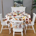 thumbnail image 2 of Autumn Fall Leaves Pattern Round Tablecloth 60" X 60",Wrinkle Wipeable Table Cloth for Kitchen Dining Room Picnic Patio Party, 2 of 6