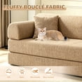 thumbnail image 5 of Timbernest 78.7" Convertible Sleeper Sofa Bed, Boucle Boneless Sofa with 2 Pillows, Floor Sofa Lounge Couch for Living Room, Ochre, 5 of 10