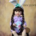 thumbnail image 2 of Muñeca Reborn 55 CM 22 Pulgadas BANYUO Silicona Suave Pelo Largo Marrón Princesa Niño Bebe, 2 of 3