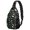 Dinosaur and Text Black Pattern, variant on Dinosaur and Skull Black Pattern Sling Backpack, Unisex Hiking Chest Pack with Side Mesh Pockets, Adjustable Ambidextrous Strap Gift Ideas for Hiking Cycling Walking