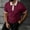 Wine, variant on BRGZLK Mens Quarter Zip Blouses Summer 2026 Casual Color Block Waffle Knit Moisture Wicking Tops Short Sleeve Turn-Down Collar Dressy Golf Shirts Green XL