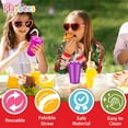 thumbnail image 3 of Playbees Neon Sipper Cups - 6 Oz. - Colorful, Spill-Proof Cups with Lids and Straws - Ideal for School Events, Themed Parties, and Birthday Celebrations - Party Supplies | 12 Pack, 3 of 6
