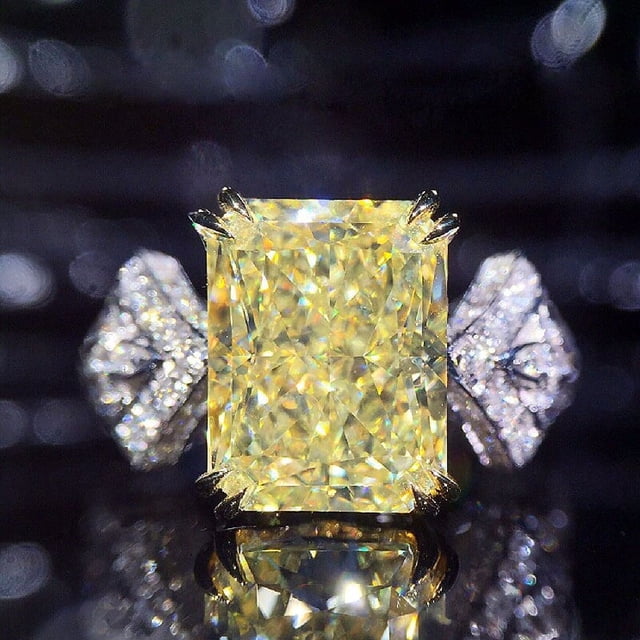Anillo de circonita con diamantes cuadrados de 10 x 14 mm de lujo para regalo de San Valentín