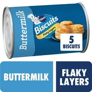 Pillsbury Flaky Layers Refrigerated Buttermilk Biscuits, 5 Count, 6 oz