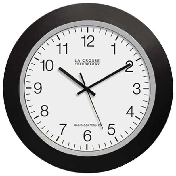La Crosse Technology WT3129B 12 Inch Atomic Analog Wall Clock Black