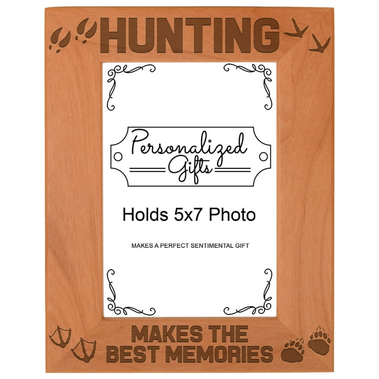 ThisWear Hunting Gift Hunting Makes the Best Memories Hunter Gift Wood  Engraved 5x7 Portrait Picture Frame 