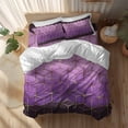 thumbnail image 2 of Abstract Stereo Cube Full Size Comforter Set, Modern Gradient Black Purple Comb Grid Cubes Bedding for All Seasons, 4 Pcs Bed Set, 1Quiltcover (86"x86") ,1Sheet(80"x116"), 2Pillowcases (30"x20"), 2 of 9