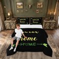 thumbnail image 2 of meiyoeat Rustic Home Sweet Full Size Comforter Sets for Adults Men Women, Arrow Quote Bedding Comforter Set, Black, Black Reversible, 3 Pieces, 1 Comforter and 2 Pillowcases, 2 of 6