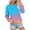Sky Blue, variant on YUGYXL V Neck Sweatshirt Women Pocket No Hood Fall Winter Lightweight Casual Trendy Gradient Color Long Sleeve Pullover Tops Sky Blue XL