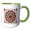 Green/White, variant on 3drose, Ailanthus Leaves Pattern Design Red and Mint Green, 15oz Two-tone Green Mug
