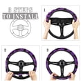 thumbnail image 4 of Renewold Bat Violet Black Auto Steering Wheel Cover for Women Men, Universal 15 Inch Soft Elastic Steering Wheel Wrap Anti-Slip Easy to Install Halloween Car Accessories, 4 of 6