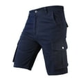 thumbnail image 2 of WREESH Men's Fashion Cargo Shorts Hiking Shorts Outdoor Workout Shorts Solid Color Casual Short Pants with Cargo Pockets Blue, 2 of 5