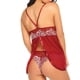 thumbnail image 4 of Gibobby Conjuntos de bragas de encaje Lencería sexy babydoll para mujer, camisón halter, babydoll para mujer, lencería sexy para sexo(Rojo, G), 4 of 4